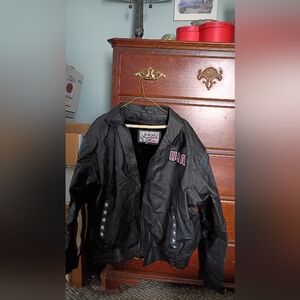 Black USA American Leather Jacket